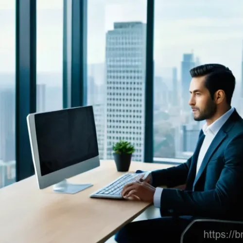 Home 23 전략경영에서 흔히 실수하는 사례 - **Prompt:** A male business professional in his late 30s, dressed in smart casual attire (e.g., tail...