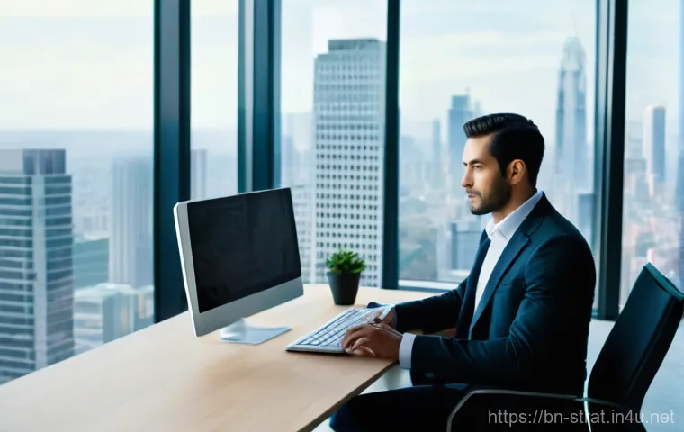 전략경영에서 흔히 실수하는 사례 - **Prompt:** A male business professional in his late 30s, dressed in smart casual attire (e.g., tail...